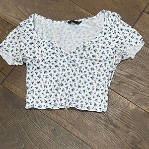 SHEIN flower print crop top
